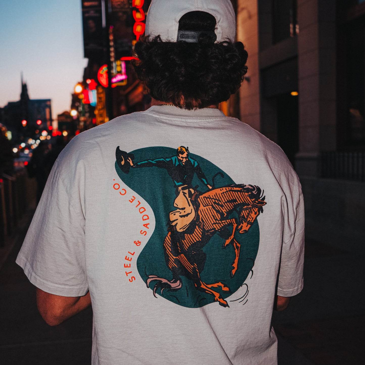 Vintage Bucking Tee western graphic shirt | Steel & Saddle rodeo style