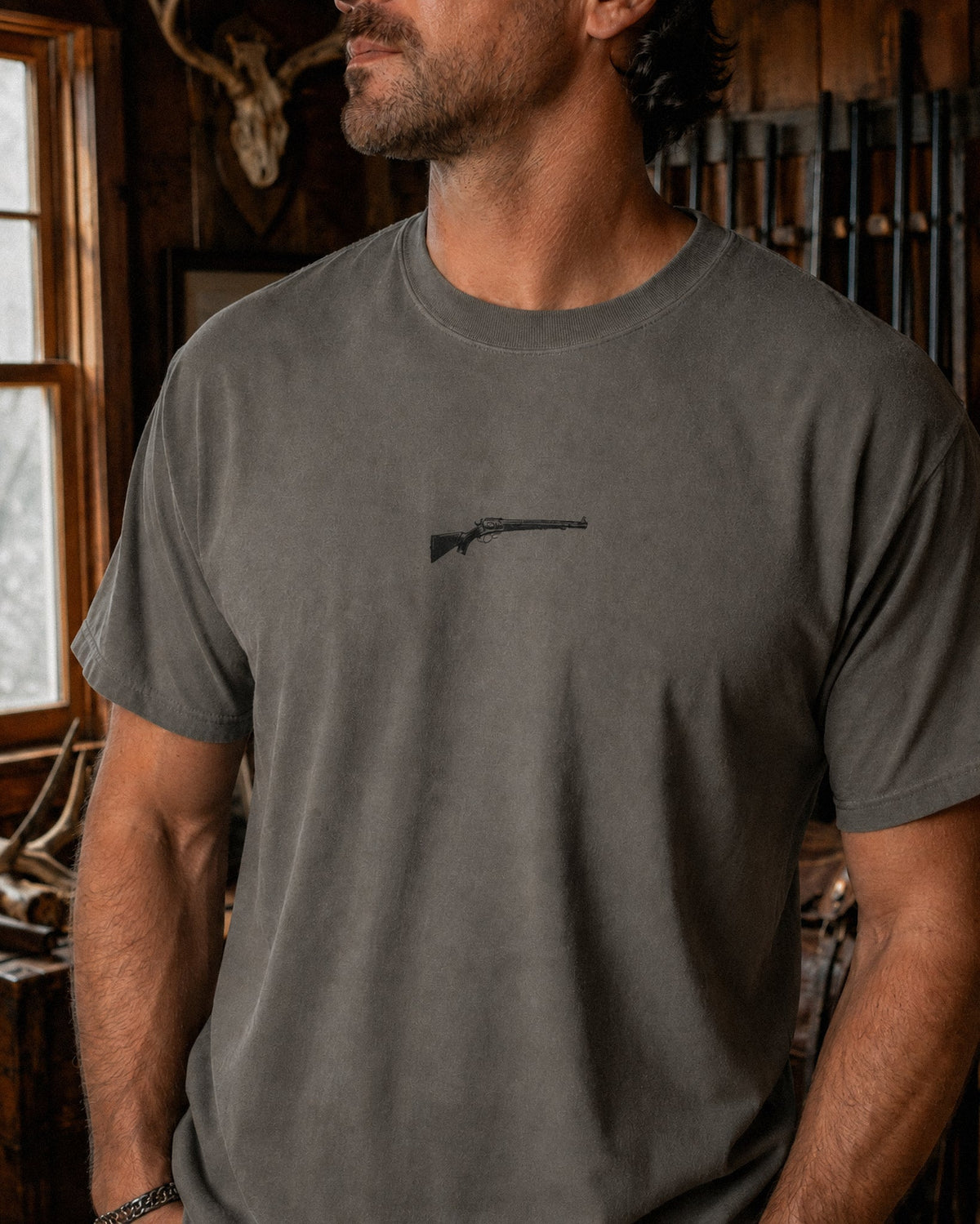 Steel & Saddle Lever Action Tee western graphic shirt, alternate view