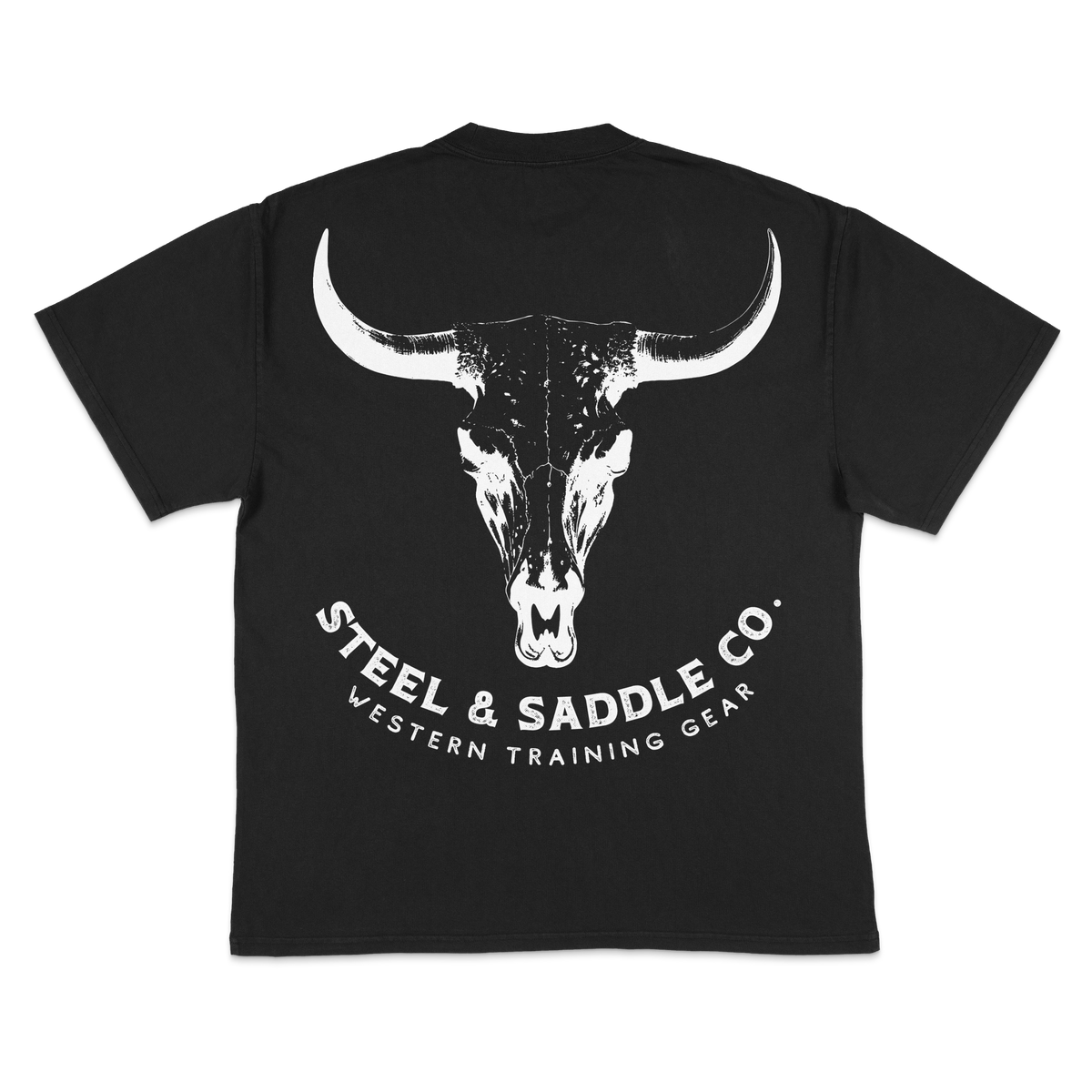 Bull skull graphic tee in western wear style by Steel & Saddle