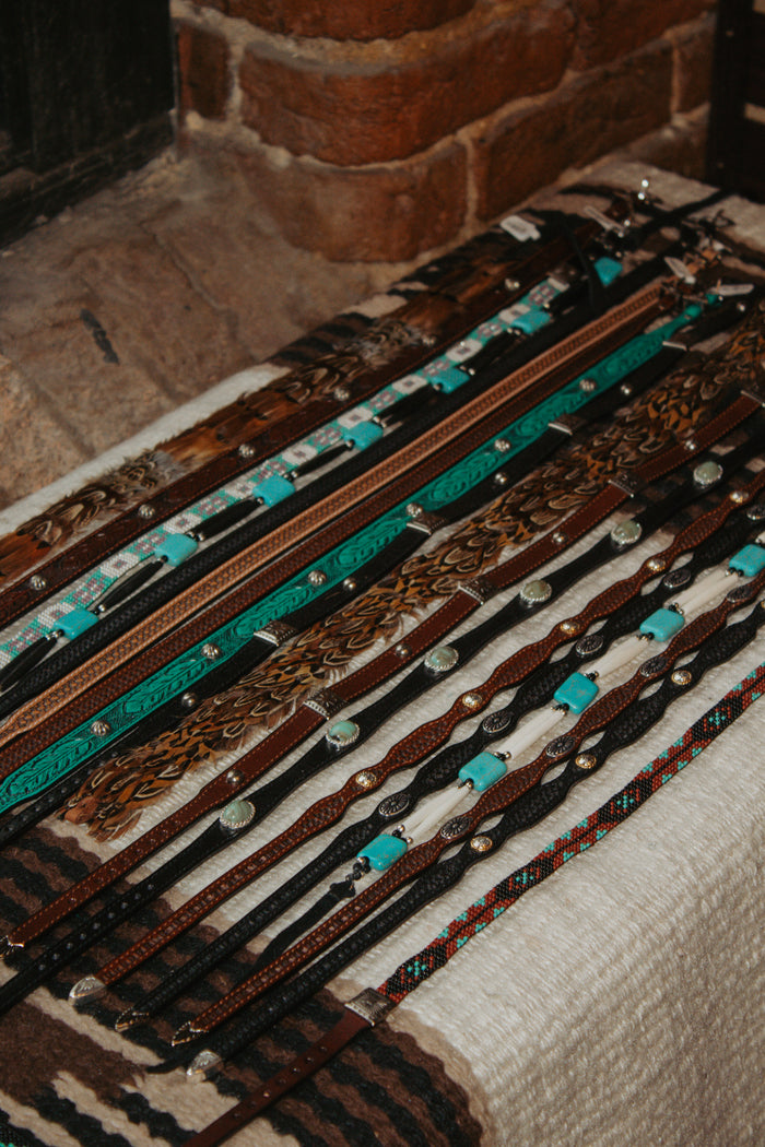 Hat bands, feathers and pins