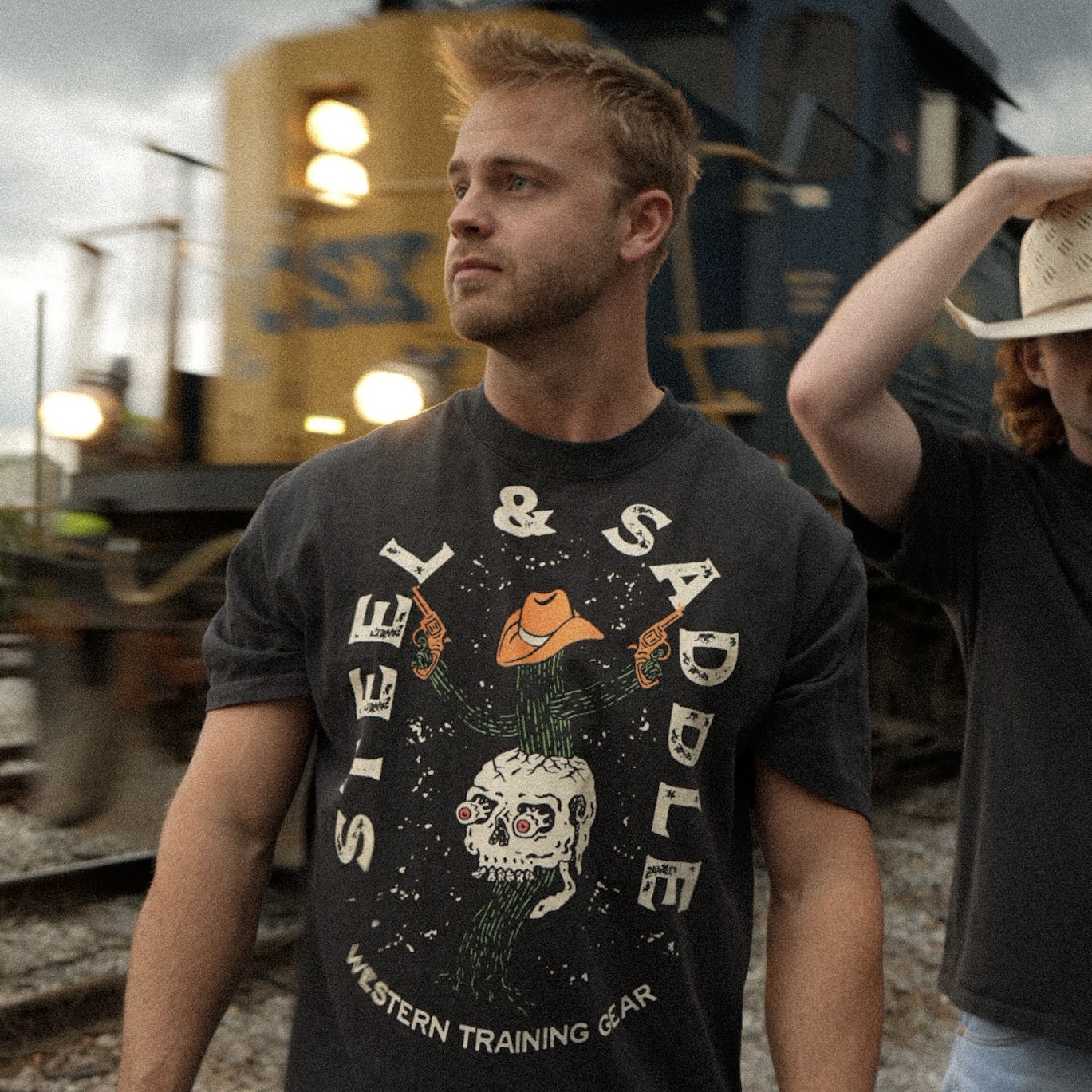 Steel & Saddle Cactus Pistol western tee in alternate view