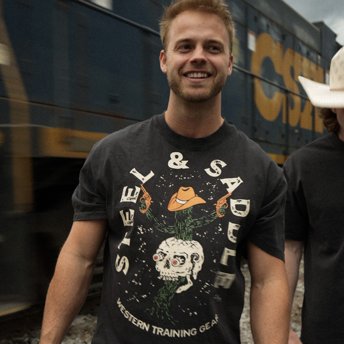 Steel & Saddle Cactus Pistol western graphic tee in alternate view