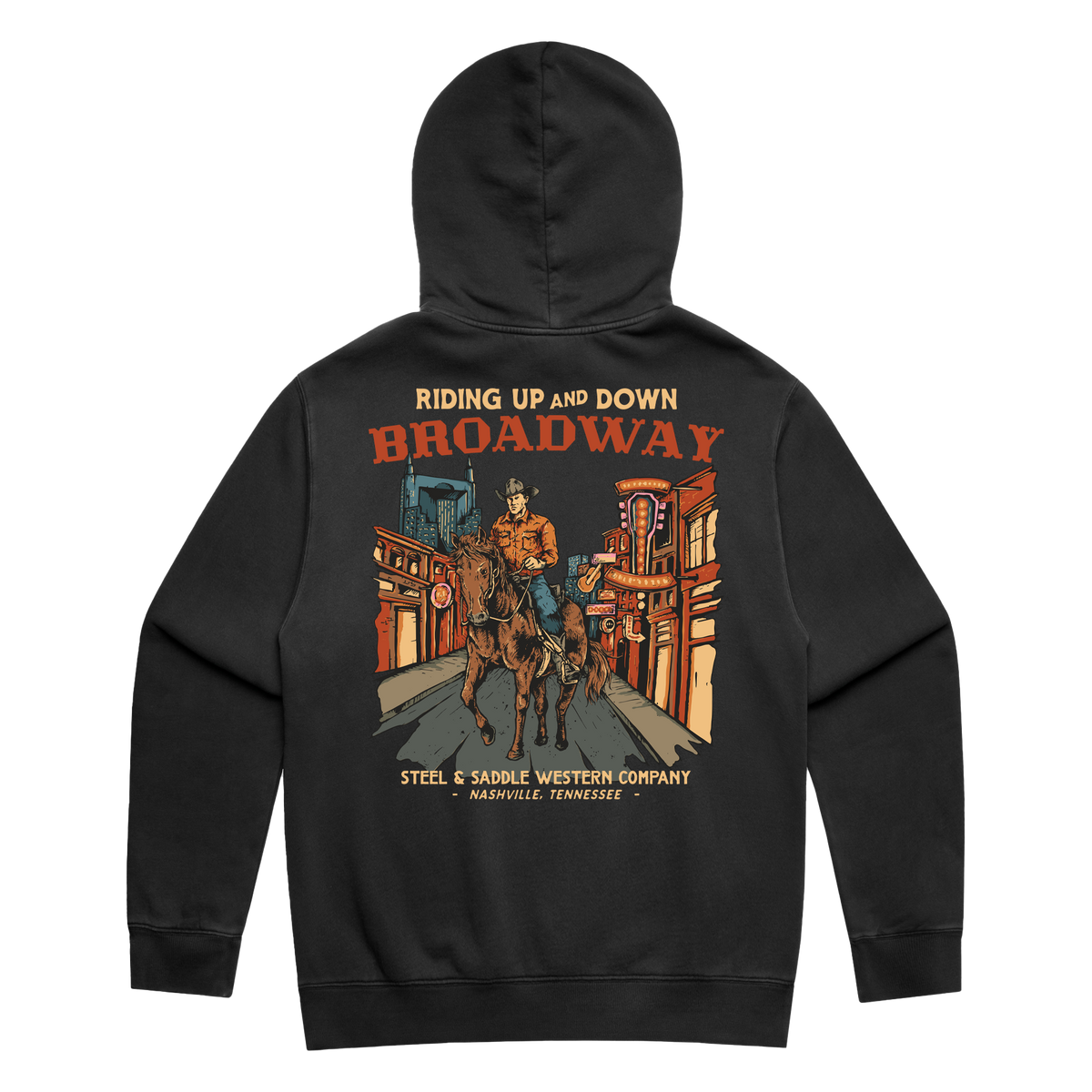 Steel & Saddle Broadway western hoodie in charcoal gray