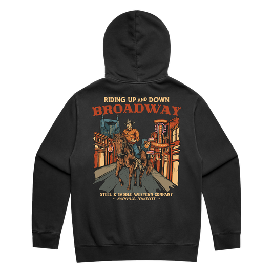 Steel & Saddle Broadway western hoodie in charcoal gray