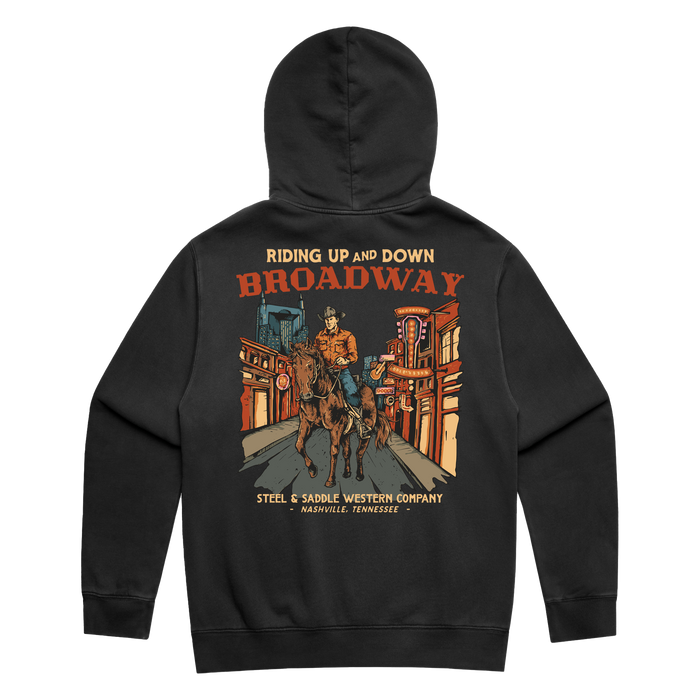 Steel & Saddle Broadway western hoodie in charcoal gray