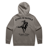 Steel & Saddle cowboy hoodie in charcoal western wear