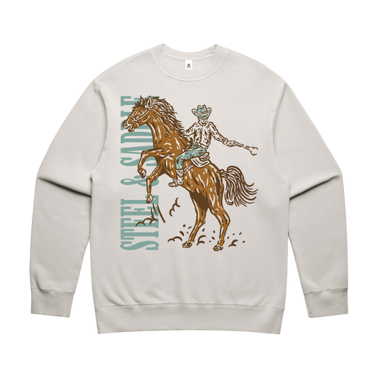 Steel & Saddle Hollowback Crew western sweatshirt in charcoal