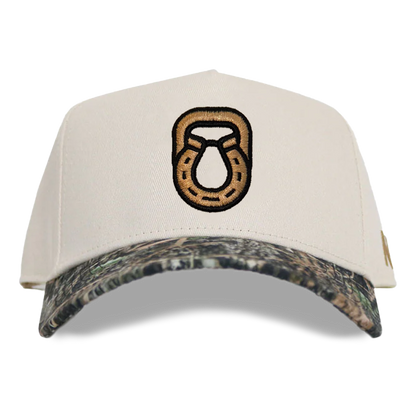 Camo western hat with Steel & Saddle branding for ranch wear