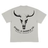 Western graphic tee with bull skull design in alternate view
