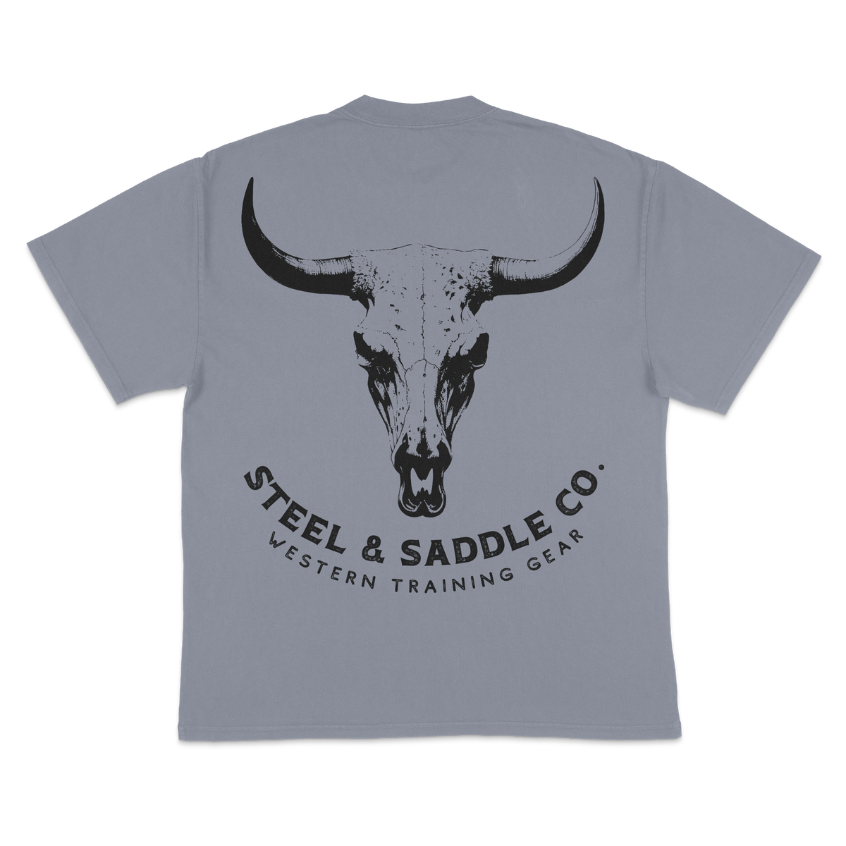 Bull skull graphic western tee in alternate view from Steel & Saddle