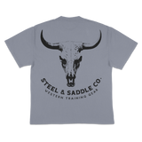 Bull skull graphic western tee in alternate view from Steel & Saddle