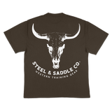 Steel & Saddle bull skull western tee in alternate view