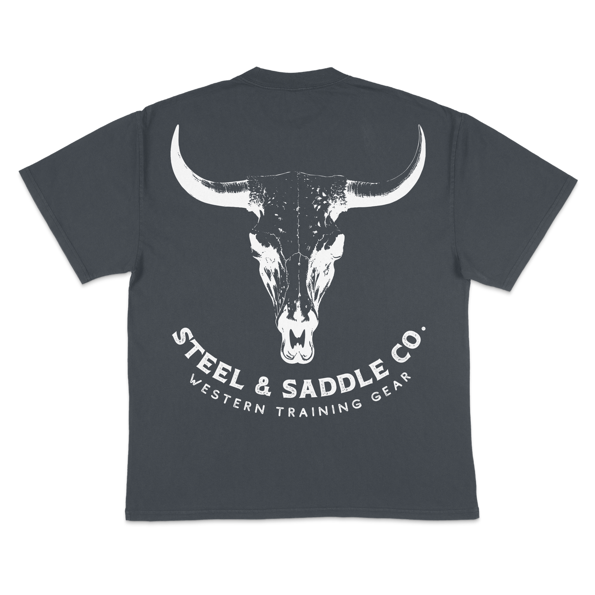 Western graphic tee with bull skull design from Steel & Saddle