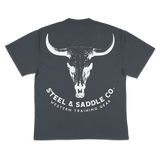 Western graphic tee with bull skull design from Steel & Saddle