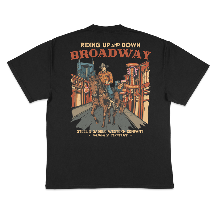 Steel & Saddle Broadway western tee in cream, alternate view