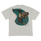 Vintage bucking graphic tee in Steel & Saddle western wear style