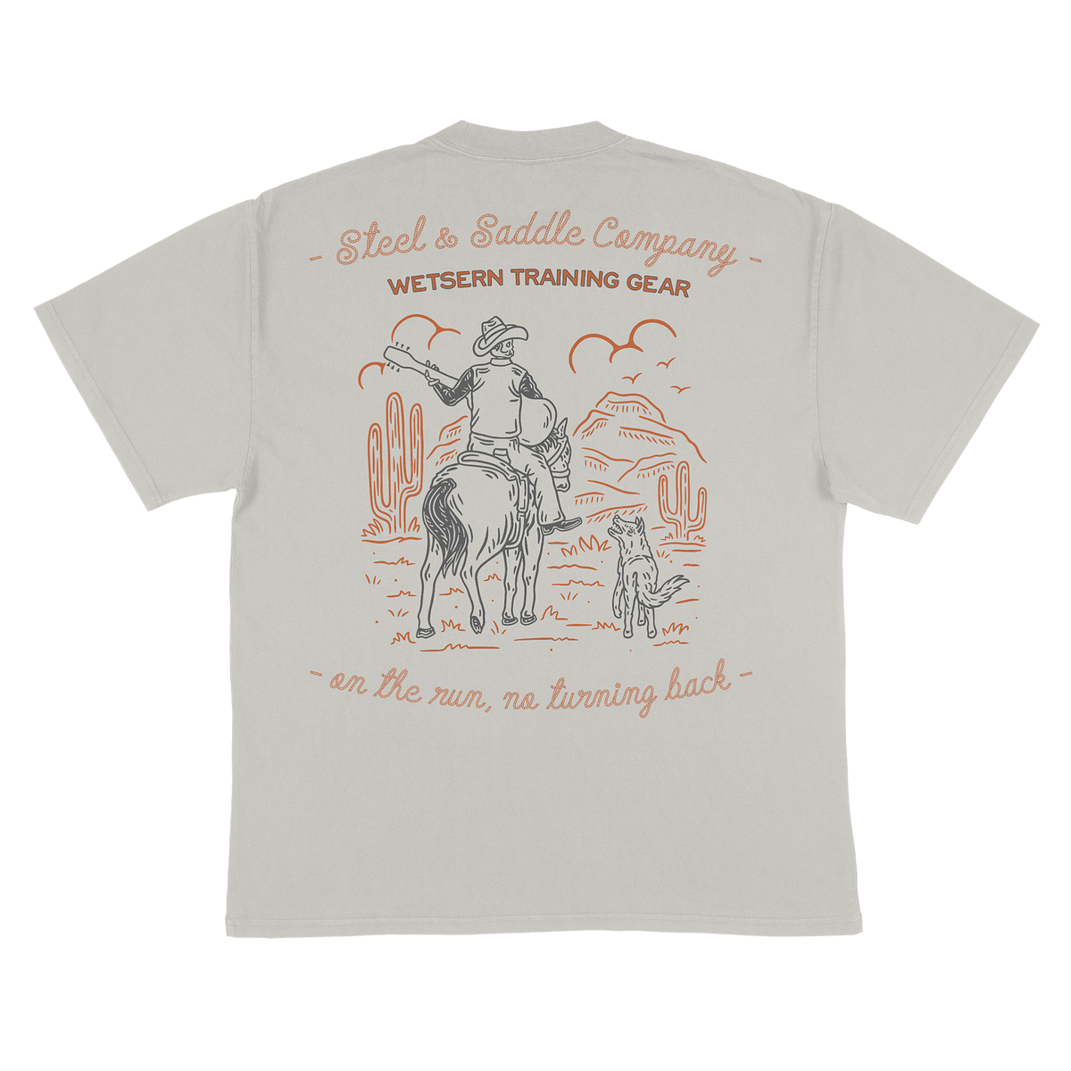 On the Run Western Tee - Steel & Saddle alternate view