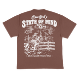 Cowgirl State of Mind graphic tee in western wear style, alternate view