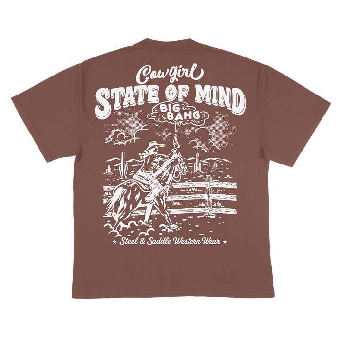 Cowgirl State of Mind graphic tee in western wear style, alternate view