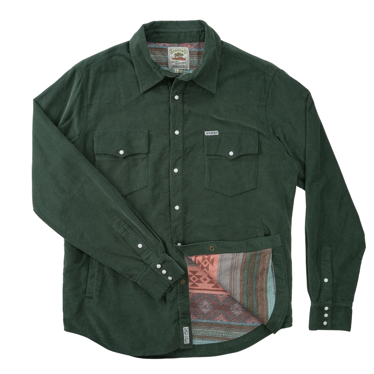 Sendero Desperado Shacket in trekking green, front flat