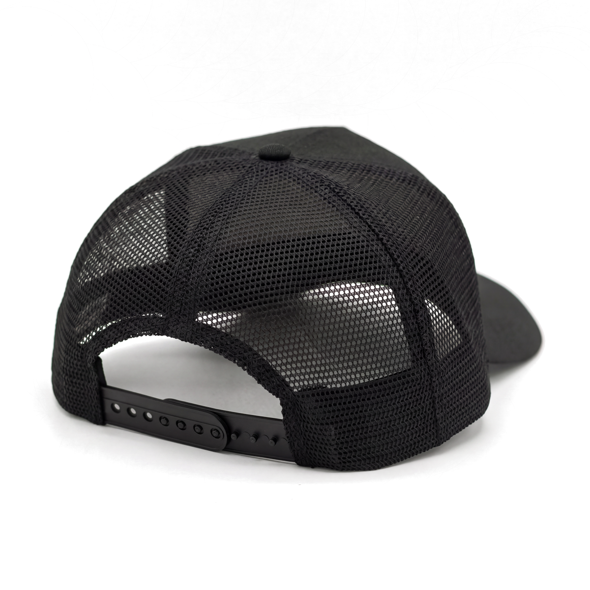Stillhouse Hat back view, black mesh panels and snapback closure