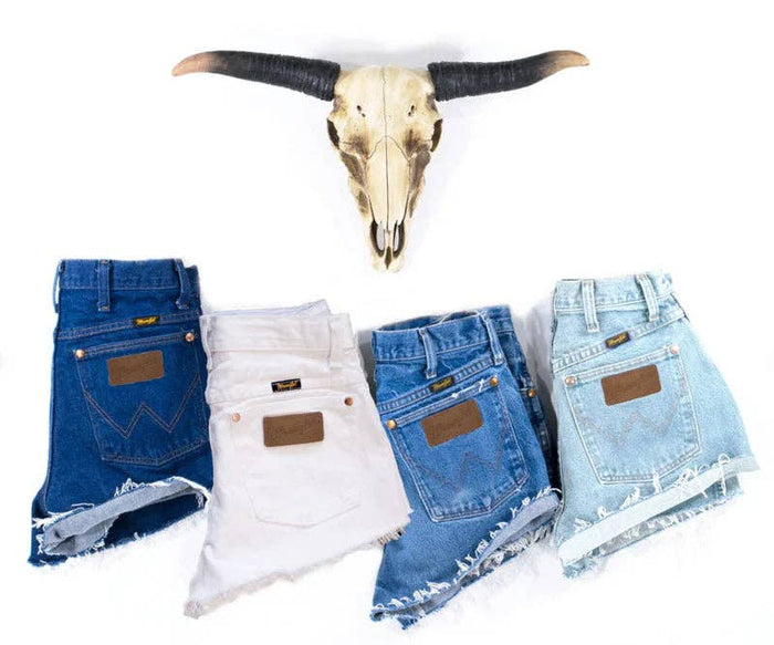 Revived Retro Wrangler Shorts in classic denim western wear style