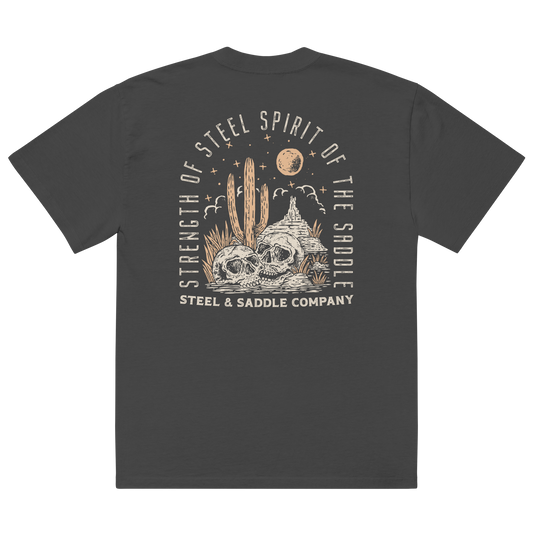 Steel & Saddle Badlands western tee in charcoal gray