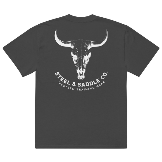 Western graphic tee with bull skull design by Steel & Saddle