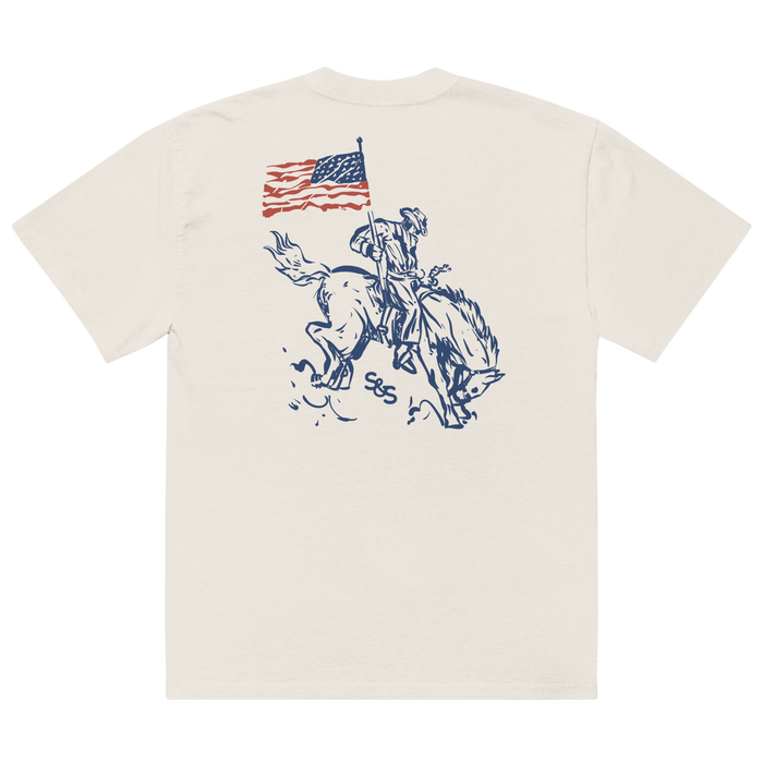 American cowboy tee with classic western wear design, alternate view