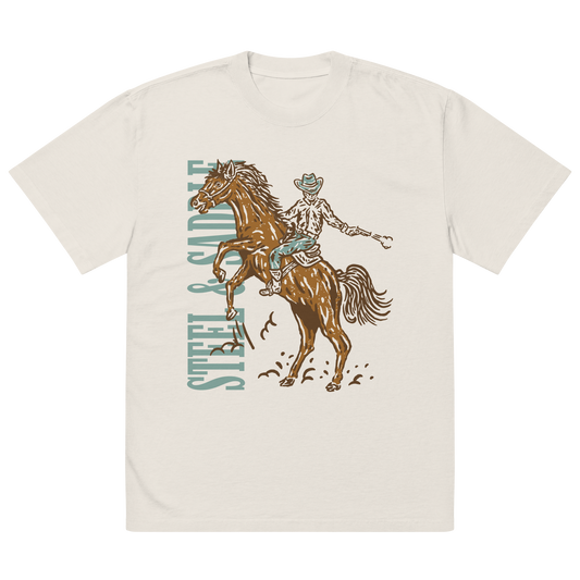 Steel & Saddle Hollowback western tee in cream, front view