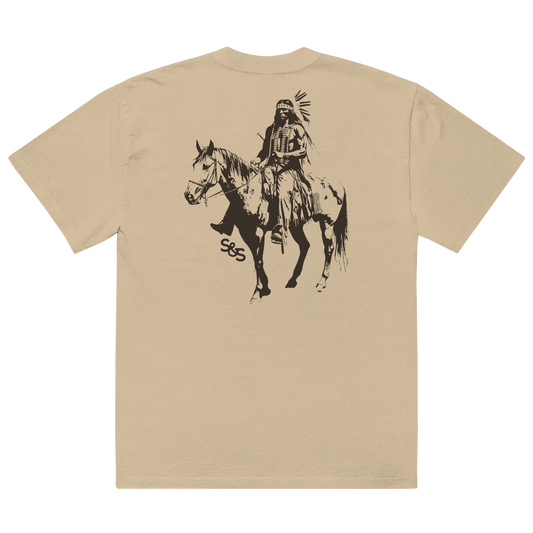 Steel & Saddle western tee with Cowboys and Indians graphic design