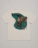 Vintage bucking tee with retro western graphic design by Steel & Saddle